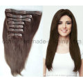 100% Human Remy Hair Clip in Hair Chocolate Brown Color #4